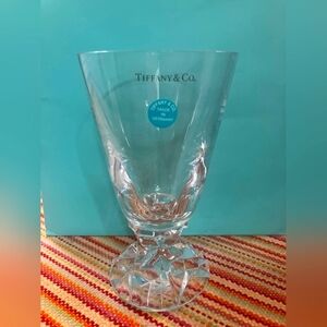 Tiffany & Co. Clear Rock Cut Crystal Glass Goblet